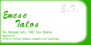 emese talos business card